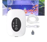 Pompe à air pour Aquarium, aérateur Ultra Silencieux, Affichage du Niveau de Batterie, autonomie de 70 Heures à Double Port, Pression d'air maximale : 28 kPa, 4 Modes de Charge,A