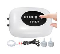 Pompe À Air pour Aquarium - Pompe à Air Portable Rechargeable Silencieuse à 2 Sorties,Aérateur d'Aquarium - pour Fontaine Hydroponie Eau Salée Aquatiques Étang Intérieur Et Extérieur