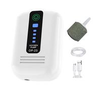 Pompe à air Pour Poissons | Compresseur d'air Portable | Silencieux Petite Pompe USB pour Extérieure Baignoire à Poissons Étain