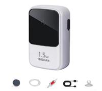 Pompe à air rechargeable alimentée par batterie au lithium pour seaux, modes d'alimentation en oxygène réglables, fonctionnement silencieux, charge automatique et interrupteur d'alimentation (1500 mAh