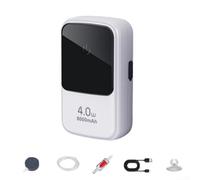 Pompe à air rechargeable alimentée par batterie au lithium pour seaux, modes d'alimentation en oxygène réglables, fonctionnement silencieux, charge automatique et interrupteur d'alimentation (8000 mAh