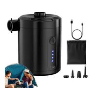 Pompe à air rechargeable, petit gonfleur à air portable pour gonflables, gonfleur de matelas sans fil avec buses, outil de compresseur à faible bruit pour tente d'extérieur
