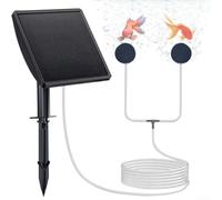 Pompe à air solaire oxygénateur 2200 mAh alimenté par batterie avec deux modes de bulles pour étang, aquarium, jardin, étanchéité IPX5