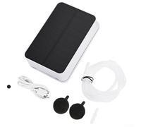 Pompe à air solaire portable pour aquarium, étang d'oxygénation avec batterie de 2200 mAh et chargement USB, panneau pliable 5 V 290 mA, pompe à air CC silencieuse (