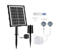 Pompe à air solaire pour bassin à poissons, pompe à air d'aquarium solaire, 3 modes, oxygénateur silencieux imperméable avec tuyau et pierre à bulles d'air pour la culture hydroponique de pis