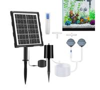 Pompe À Air Solaire pour Bassin À Poissons - Pompe Oxygène Solaire - Système D'oxygénation avec Tuyau Et Pierre Bulles pour Bassin De Jardin Extérieur