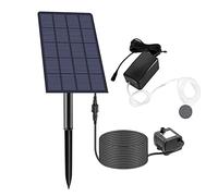 Pompe à air Solaire pour étang - 2,5 W - Pompe à oxygène Solaire - pour Jardin - pour Aquarium - avec tuyaux d'air et Pierres à Bulles et Piquet