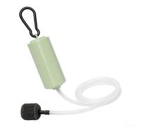 Pompe à air USB pour aquarium - Oxygénateur silencieux - 5 V 6 V 1 W - Faible bruit - Portable - Avec tuyau d'air - Crochet en pierre à bulles - Noir (USB (CC 5 V) - Vert