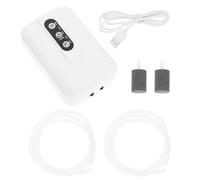 Pompe à Air USB pour Aquarium, Oxygénation Rechargeable 2w | Grand Débit D’air, Tête de Pompe Étanche, Plastique et Silicone, pour Bassin, Blanc, 2200ma