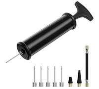 Pompe à Ballon de Sport avec 5 Aiguilles, 2 Buses et 1 Tuyau, Pompe à Ballon Portable pour Football, Rugby, Volley-Ball, Basketball, Handball, Anneau de Natation et Autres Pompes à air gonflables,