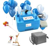 Pompe à ballon électrique, 1200 W, gonfleur portable à double buse avec quatre buses pour fêtes d'anniversaire et de mariage