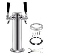 Pompe A Biere Tour à bière pression Double robinet, en acier inoxydable, Bar, Pub, Kegerator, chromé pour Bar