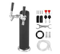 Pompe A Biere Tour de bière pression à double robinet, Kit distributeur colonne polie 3 pouces diamètre avec outils clé tube pré-assemblés pour Bar(With colomn cover)