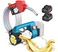 Pompe à carburant électrique sans fil 21V - Pompe de transfert de gazole pour fioul et kérosène - Débit 45L/min -2 batteries