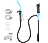 Pompe à carburant multifonction à piles jusqu'à 9 litres (2,4 GPM) par minute Pompe portable pour essence, diesel, eau, carburant (Bleu)