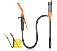 Pompe à carburant multifonction à piles jusqu'à 9 litres (2,4 GPM) par minute Pompe portable pour essence, diesel, eau, carburant (Orange)