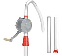 Pompe à carburant rotative manuelle 120cm - Transfert diesel/essence/huile - Alliage aluminium/laiton - 200L/min - 5m de hauteur - Pour fûts & bidons