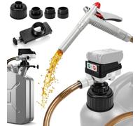 Pompe à carburant sans fil pour Makita 18V (sans batterie) (Manuel) | Pompe à essence électrique, portable, 15 L/min, avec 4 adaptateurs, tuyau 130 cm, pour huile, essence, diesel