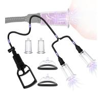 Pompe à chatte avec 4 tasses, suceur manuel et suceur clitoridien pour augmenter la sensibilité et améliorer le plaisir sexuel fémininPompe à vide, stimulateur de mamelon et de clitoris pour adultes,