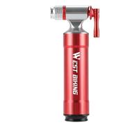 Pompe à CO2 pour vélo en Alliage d'aluminium, gonfleur de Pneu de vélo, injecteur de CO2 Portable pour vélo de Route avec Bouton de Commande et manomètre pour Accessoire (Rouge)