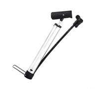 Pompe à cylindre d'air portable en alliage d'aluminium pour VTT avec action fluide et double support de valve (4 x 11 x 32 argenté)