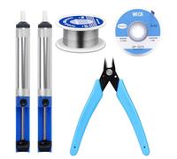 Pompe à dessouder, fil de soudure sans plomb, micro pince coupe-fil de cisaillement, tresse à dessouder, kit de pompe à dessouder, kit de 5 pièces pour réparation de soudures électriques, bricolage