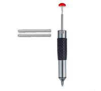 Pompe à dessouder portable fabriquée en alliage d'aluminium avec double niveau de contrôle d'aspiration et bouton de déverrouillage de sécurité pour soudeur argenté (205 mm)