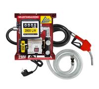 Pompe à diesel pompe à mazout pompe à biodiesel pompe de transfert auto-amorçante Exelenz 230v ensemble de pompe + pistolet à buse automatique compteur tuyau laiton clapet anti-retour buses pinces