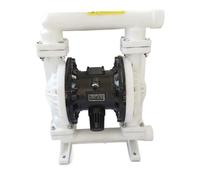 Pompe À Double Diaphragme Pneumatique En Plastique PP Acide Fort, Alcalin Faible, Auto-amorçant Résistant La Corrosion Débit Pression Adaptés Diverses Applications(FEP Diaphragm,Body PVDF QBK40)