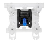 Pompe à double membrane pneumatique, entrée et sortie 1/2 po, corps en polypropylène, débit 8,8 GPM et pression maximale 120 PSI, membrane en PTFE. Pompe hydraulique industrielle