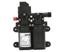 Pompe à Eau, 12V 100W Pompe à Eau Membrane d'Amorçage Automatique Electrique à Double Aspiration, Adapté pour Caravane, Bateau, Nettoyage de Voiture, etc.(noir)