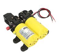 Pompe à Eau, 12V 100W Pompe à Eau Membrane d'Amorçage Automatique Electrique à Double Aspiration, Adapté pour Caravane, Bateau, Nettoyage de Voiture, etc.(jaune)