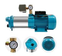 Pompe à eau 1300 W avec interrupteur à pression, acier inoxydable, 98 m | Pompe centrifuge avec interrupteur à pression et manomètre, 9,8 bar, auto-amorçante, pour irrigation de jardin