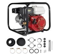 Pompe à eau 6,5 CV, pompe à eau à essence 210 cc, moteur 4 temps, 36000 l/h, hauteur de refoulement de 28 m, hauteur d'aspiration 7 m, raccord de 2 pouces, pompe de jardin pour eaux usées, faible