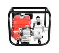 Pompe à eau à essence 2", 7,5 CV, 26 m³/h, hauteur de refoulement 30 m, hauteur d'aspiration 7 m, avec tuyau, rouge