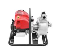 Pompe à eau à essence 38 cm3 4 temps, 1,2 kW, portable, avec débit 135 l/min, hauteur de refoulement de 30 m, max. 10500 tr/min et réservoir de 900 ml, pompe mobile pour eaux usées pour irrigation et