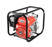 Pompe à eau à essence 4 kW 25 000 l/h, hauteur de refoulement 30 m, raccord 2 ", 7,5 CV Pompe de jardin avec moteur 4 temps et hauteur d'aspiration 7 m, démarrage par câble, pompe à essence avec tuyau