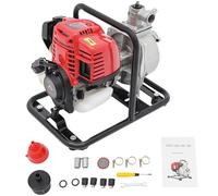 Pompe à eau à essence 4 temps, 38CC 1.2KW Motorpumpe à essence pour étang 35L/Min Auto-amorçante Pompe à eau de jardin Pour l'irrigation de jardin, piscine, étang et agriculture