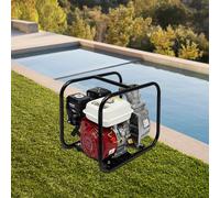 Pompe à eau à essence 7,5 CV - Moteur 4 temps - Raccordement de 3 pouces - Pompe de jardin portable - Pompe à essence - Cylindrée : 210 cm³ - Débit d'eau : 1000 l/min