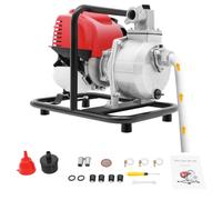 Pompe à eau à essence de 38 cc, 4 temps, 1,2 kW, 8 m, hauteur d'aspiration d'eau 3 m, hauteur maximale d'extraction de 30 m, pompe de transport d'eau, cylindre unique avec poignée portable pour