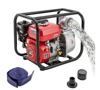 Pompe à eau à essence de jardin, 7,5 ch, 35000 l/h et 30 m, hauteur d'admission, connexion de 3 pouces, pompe à eau sale avec moteur 4 temps, démarreur de câble, base en métal