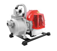 Pompe à eau à essence - Pompe de jardin - 1,7 HP - Vitesse 8500 tr/min - Raccord 25 mm - Avec 1 bouteille de mélange de fioul et filtre - Moteur 2 temps