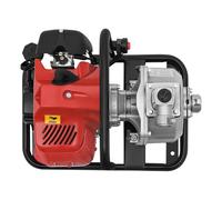 Pompe à eau à essence - Pompe de jardin - Pompe pour eaux usées - 1,25 kW/1,7 CV - 8000 l/h - Hauteur de refoulement : 30 m - Moteur à 2 temps avec bouteille d'huile et filtre - Pompe haute pression