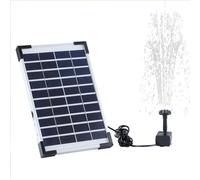 Pompe à eau à panneau solaire avec kit de buses Pompe à fontaine solaire 5W 380L/H Pompe solaire pour étang avec câble de 10ft pour étang extérieur Jardin Bain d'oiseaux