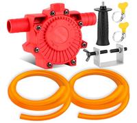 Pompe à eau auto-amorçante portable, fixation de pompe auto-amorçante pour perceuses avec tuyau d'aspiration et de décharge pour transfert d'eau et d'huile de fluide