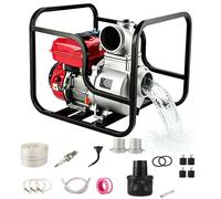 Pompe à eau for moteur à essence, 4 pouces, portable, 8,5 CV, démarrage manuel, pompe à haut débit for l'irrigation de la ferme, arrosage du jardin, remplacement(1.5in)
