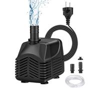 Pompe à Eau Immergée 25W, 1500 L/H Pompe Aquarium Ultra Silencieuse Pompe de Bassin Submersible pour Bassin, Fontaine de Jardin Aquarium avec 2 Buses 1,5M Tuyau