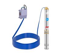 hillvert Pompe Submersible Pompe À Eau Immergée HT-ROBSON-SP550-80 (Débit De 3 000 l/h, 550 W, Hauteur De Refoulement 80 m, Pour Forages ø 100 mm, Boîtier De Commande Compris)