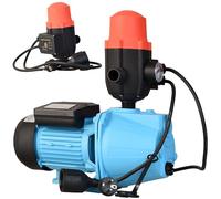 Pompe à eau Jet 100S avec pressostat électronique Brio - Commande de pompe - Pompe de jardin 3600 l/h - 1100 W - Hauteur de refoulement 50 m - Fonte - Pression de démarrage réglable - Distributeur