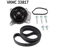SKF Pompe à eau et kit de courroie trapézoïdale à nervures VKMC 33817